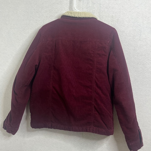 Cold Culture Burgundy Corduroy Sherpa Lined Jacket Small - Picture 2 of 9